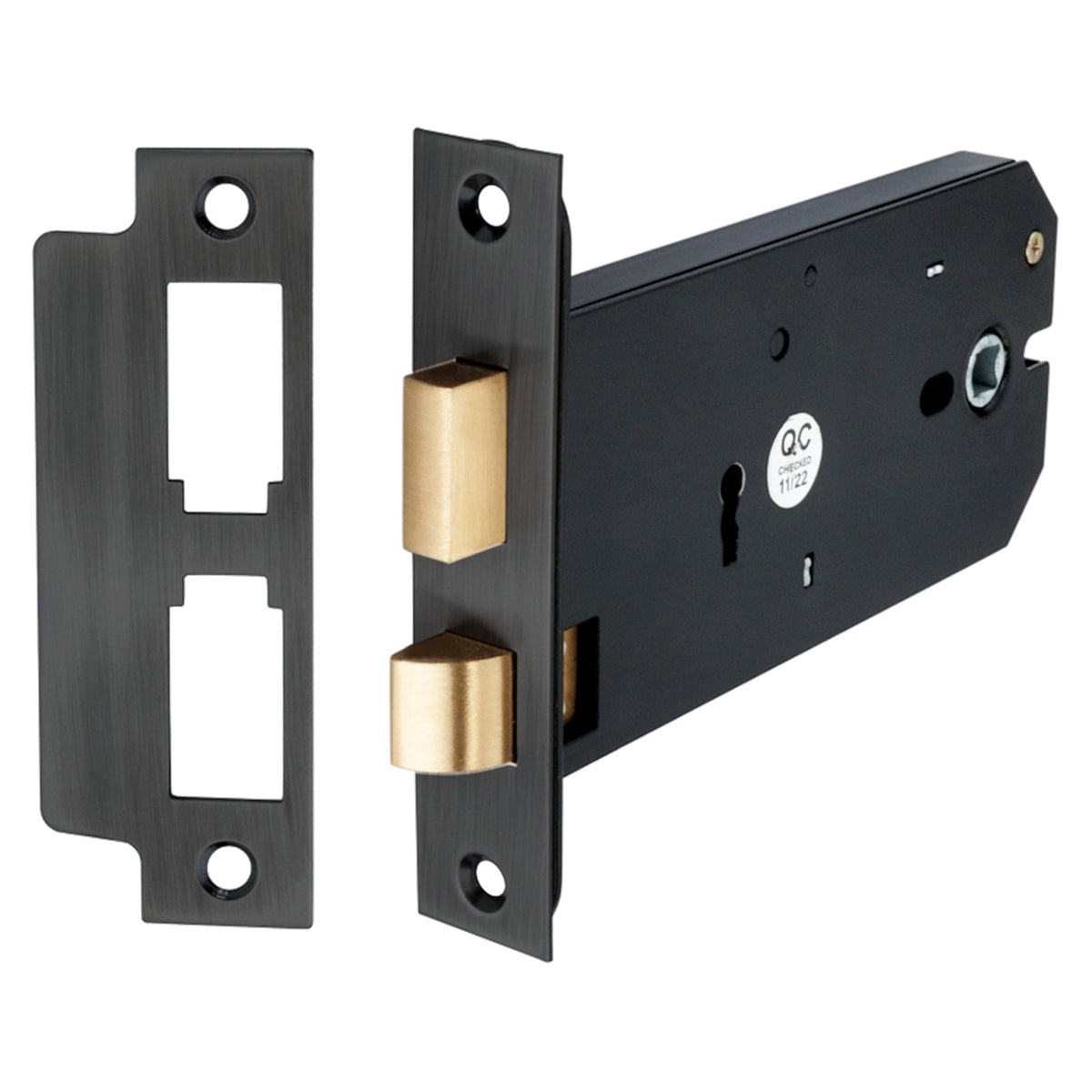 3 LEVER HORIZONTAL SASH LOCK 150 MBK by Spira Brass