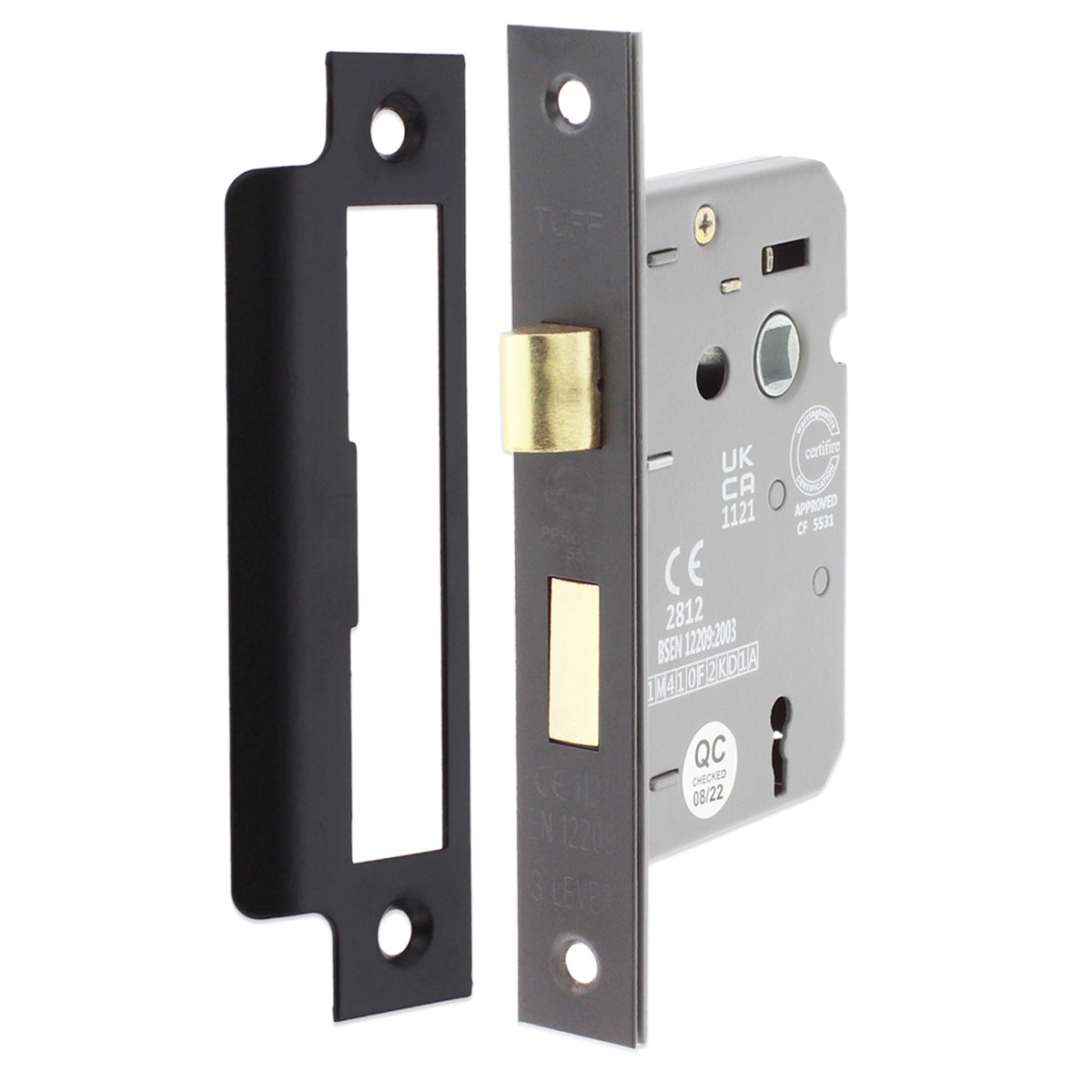 3 LEVER MORTICE SASH LOCK FD60 CE 150x63 MBK by Spira Brass