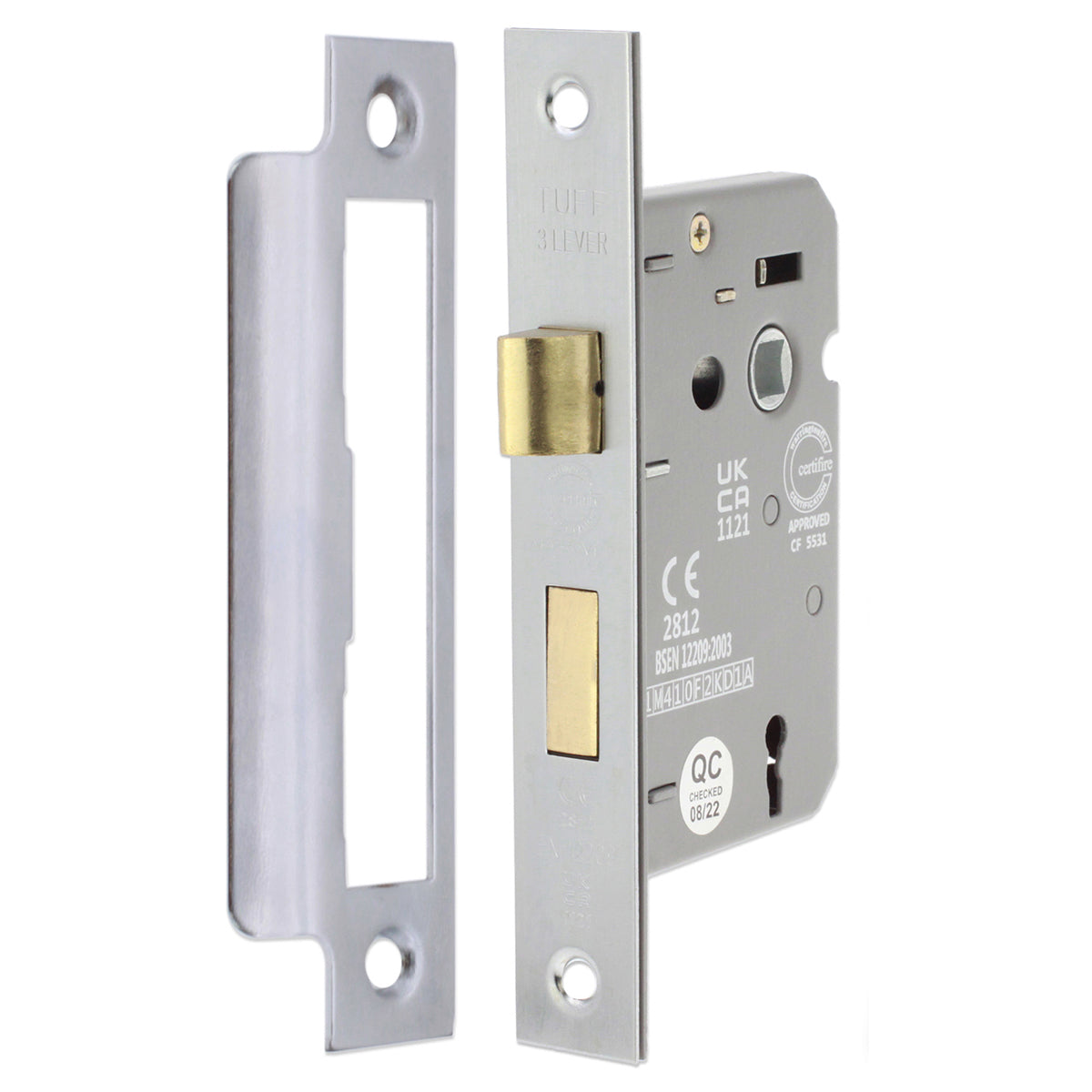 3 LEVER MORTICE SASH LOCK FD60 CE 150x63 SCP by Spira Brass