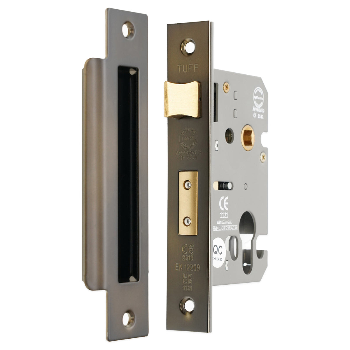 EURO PROFILE MORTICE SASH LOCK CE 150x63 AGBZ by Spira Brass