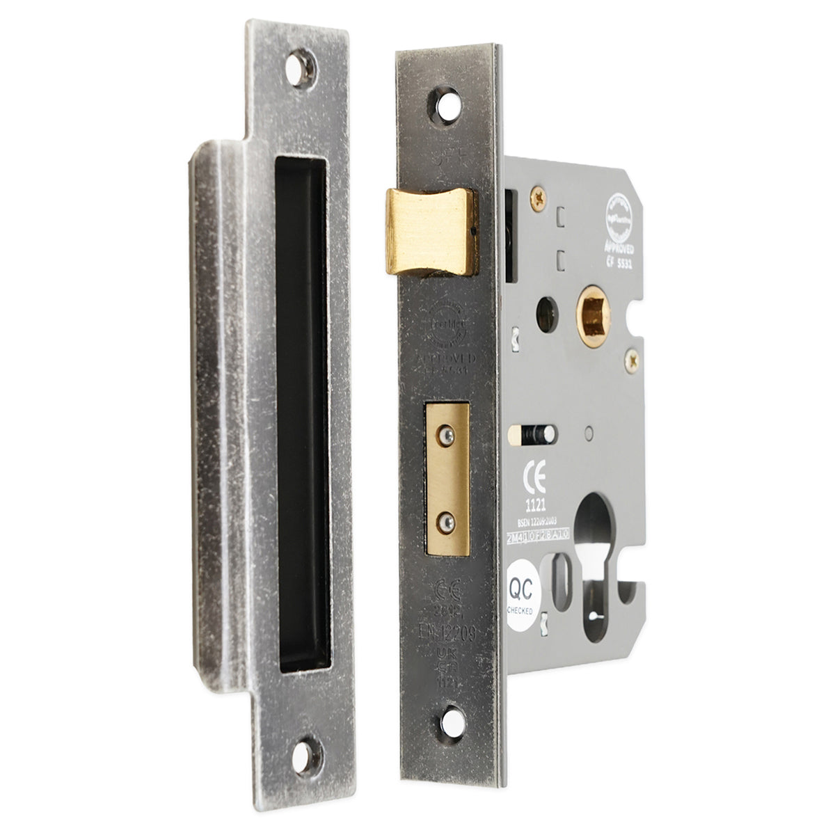 EURO PROFILE MORTICE SASH LOCK CE 150x63 PEW by Spira Brass
