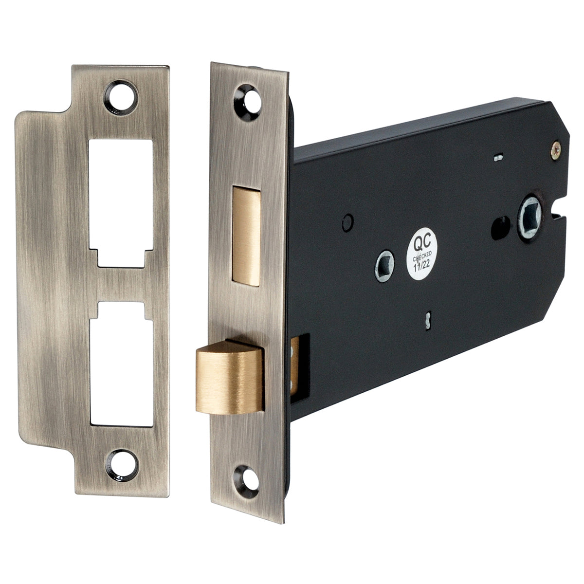 3 LEVER HORIZONTAL BATHROOM LOCK 150 ABR by Spira Brass