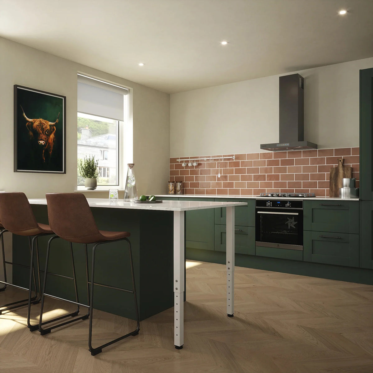 TABLE LEG SQUARE ADJ 50x50x600-1000 WHI by ROTHLEY BURN LTD