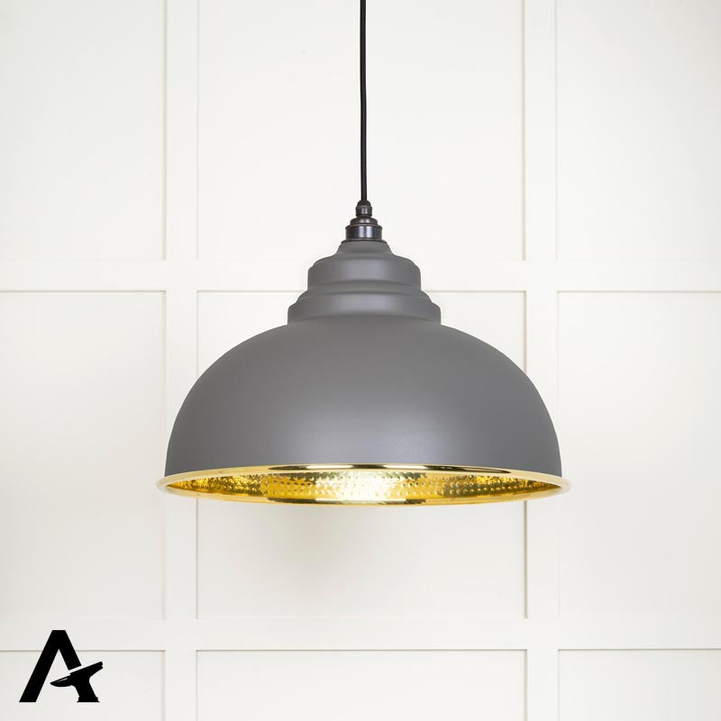 HARBORNE PENDANT HAMMERED 400x270 BRS/BLUFF - 49521BL by MARCHES (ANVIL) ARCHITECTURAL HARDWARE