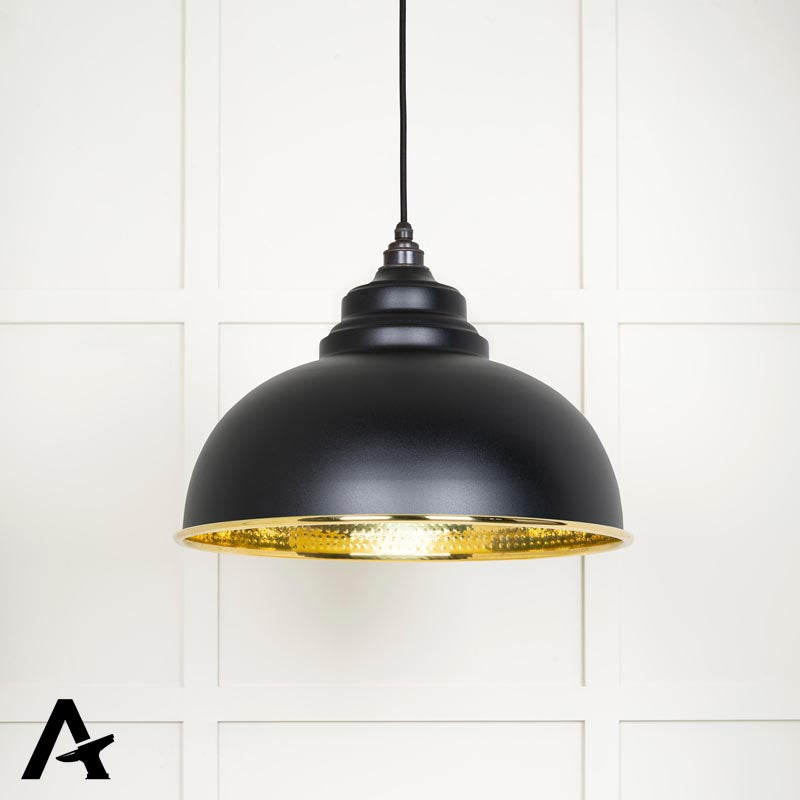 HARBORNE PENDANT HAMMERED 400x270 BRS/ELAN BLK by MARCHES (ANVIL) ARCHITECTURAL HARDWARE