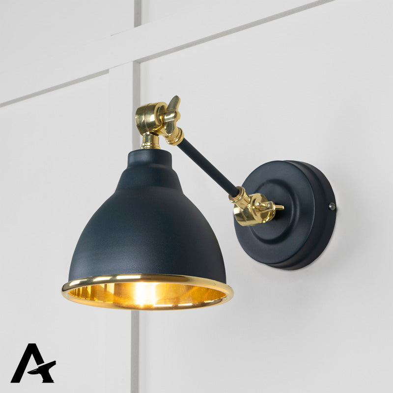 BRINDLEY WALL LIGHT SMOOTH 139x124 BRS/SOOT - 49716SSO by MARCHES (ANVIL) ARCHITECTURAL HARDWARE