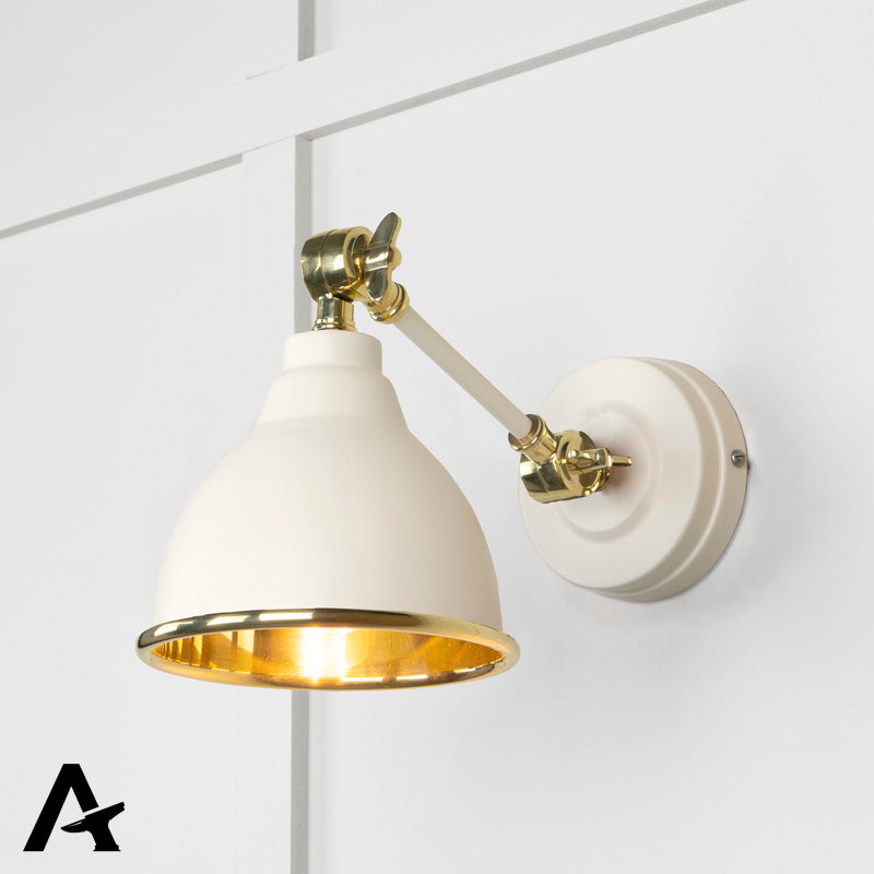 BRINDLEY WALL LIGHT SMOOTH 139x124 BRS/TEASEL - 49716STE by MARCHES (ANVIL) ARCHITECTURAL HARDWARE