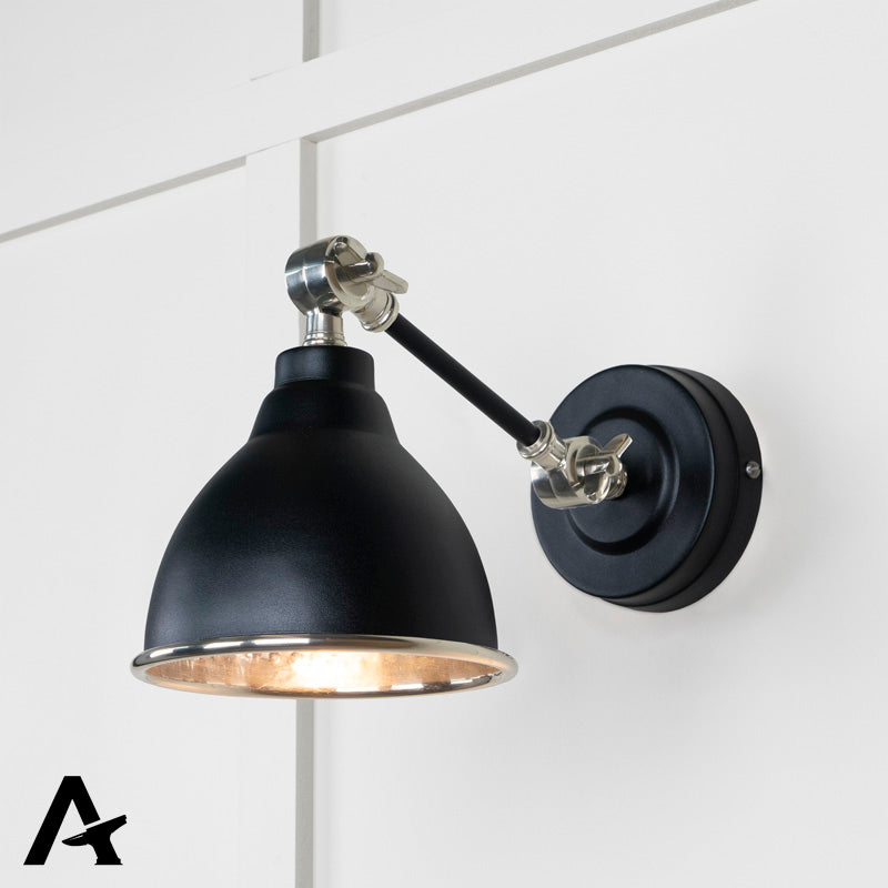 BRINDLEY WALL LIGHT HAMMERED 139x124 PNP/ELAN BLK by MARCHES (ANVIL) ARCHITECTURAL HARDWARE