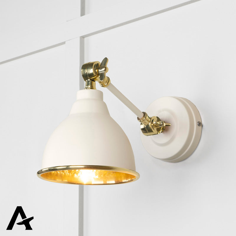 BRINDLEY WALL LIGHT HAMMERED 139x124 BRS/TEASEL - 49719STE by MARCHES (ANVIL) ARCHITECTURAL HARDWARE
