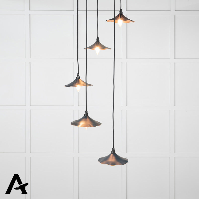 FLORA CLUSTER PENDANT HAMMERED 217x063 COP/DUSK - 49726SDU by MARCHES (ANVIL) ARCHITECTURAL HARDWARE