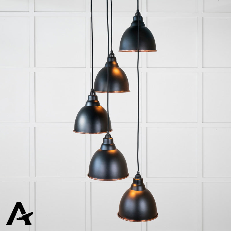 BRINDLEY CLUSTER PENDANT SMOOTH 260x270 COP/ELAN BLK - 49736SEB by MARCHES (ANVIL) ARCHITECTURAL HARDWARE