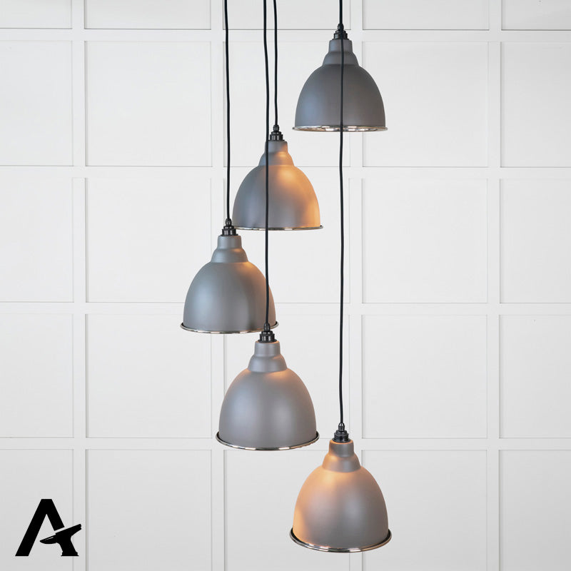 BRINDLEY CLUSTER PENDANT HAMMERED 260x270 PNP/BLUFF - 49740SBL by MARCHES (ANVIL) ARCHITECTURAL HARDWARE