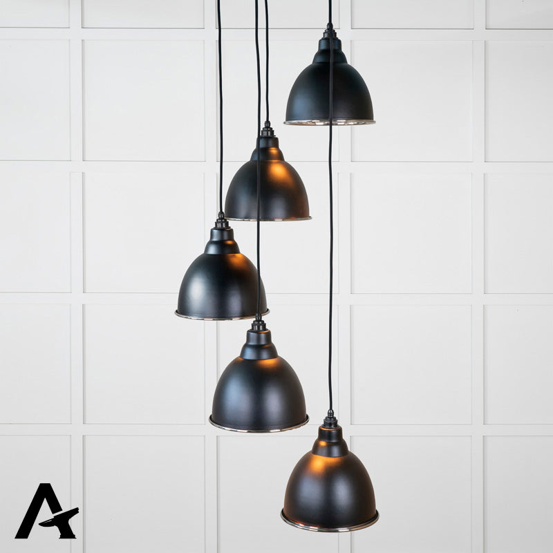 BRINDLEY CLUSTER PENDANT HAMMERED 260x270 PNP/ELAN BLK - 49740SEB by MARCHES (ANVIL) ARCHITECTURAL HARDWARE