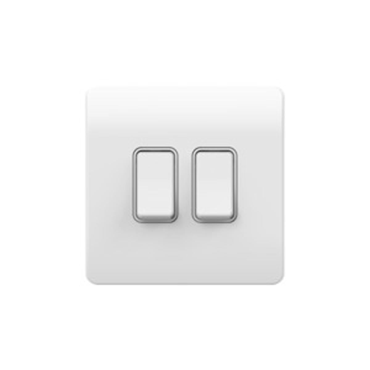 KINETIC SLIMLINE SWITCH DIMMABLE IP20 2G WHI/WHI