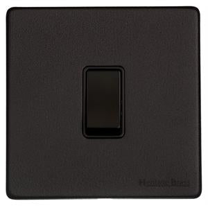 VINTAGE RANGE 1G 2-way rocker switch 088x088mm Matt Black by M MARCUS LTD