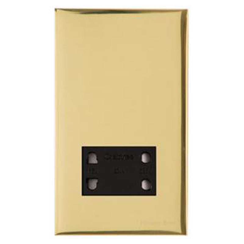 WINCHESTER 01 SHAVER SOCKET DUAL VOLTAGE, 088x148mm POLISHED BRASS/BLACK by M MARCUS LTD