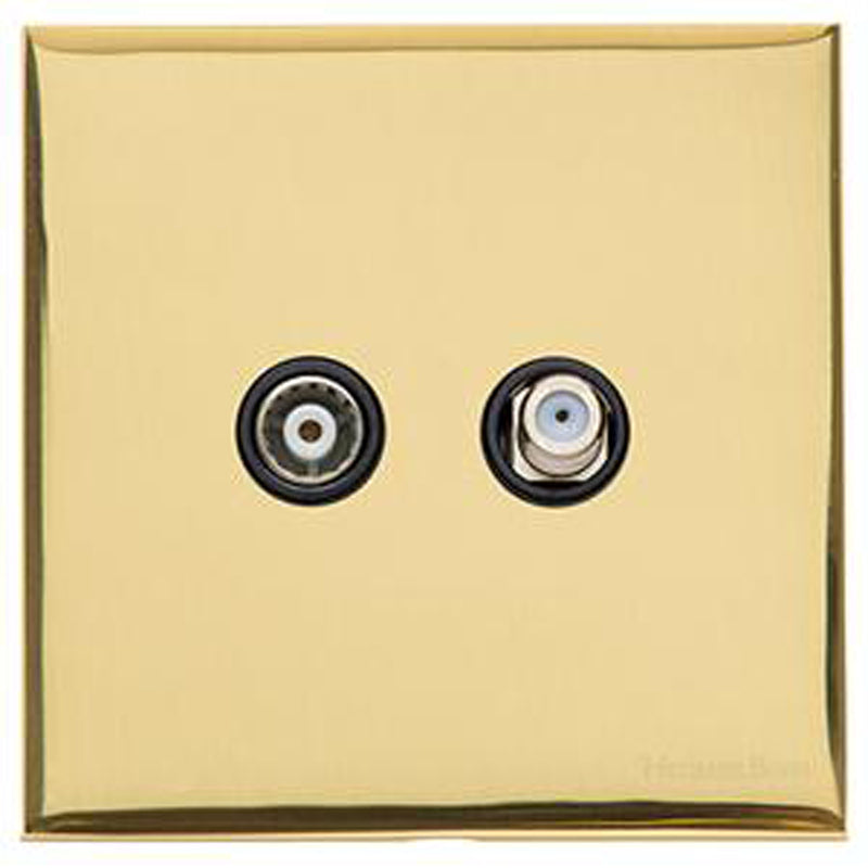 WINCHESTER 01 TV + SATELLITE, 088x088mm POLISHED BRASS/BLACK by M MARCUS LTD