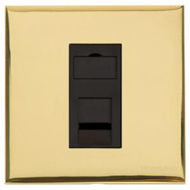 WINCHESTER 01 1G RJ11 IRISH TELEPHONE, 088x088mm POLISHED BRASS/BLACK by M MARCUS LTD