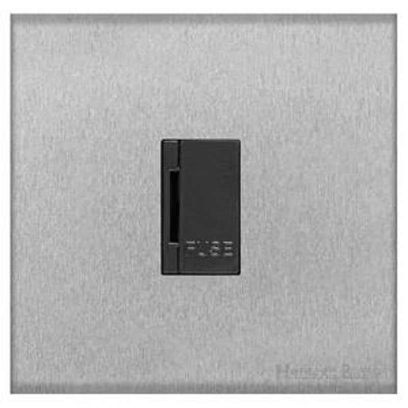 WINCHESTER 03 13A UNSWITCHED FUSED SPUR, 088x088mm SATIN CHROME/BLACK by M MARCUS LTD