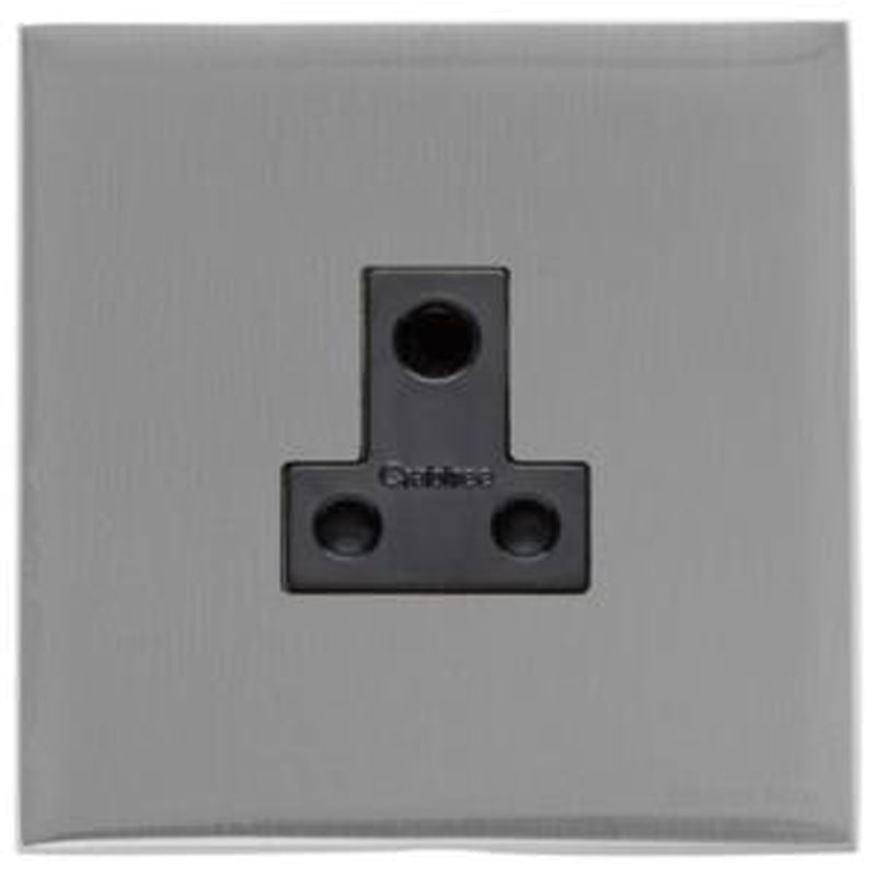 WINCHESTER 35 1G 5A 3PIN SOCKET, 088x088mm SATIN CHROME/BLACK by M MARCUS LTD