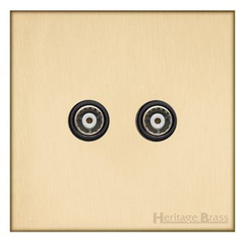 WINCHESTER 44 2G TV COAXIAL NON ISOLATED, 088x088mm SATIN BRASS/BLACK by M MARCUS LTD