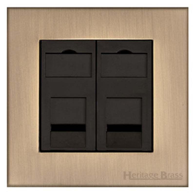 WINCHESTER 91 2G CAT6 DATA, 088x088mm ANTIQUE BRASS/BLACK by M MARCUS LTD