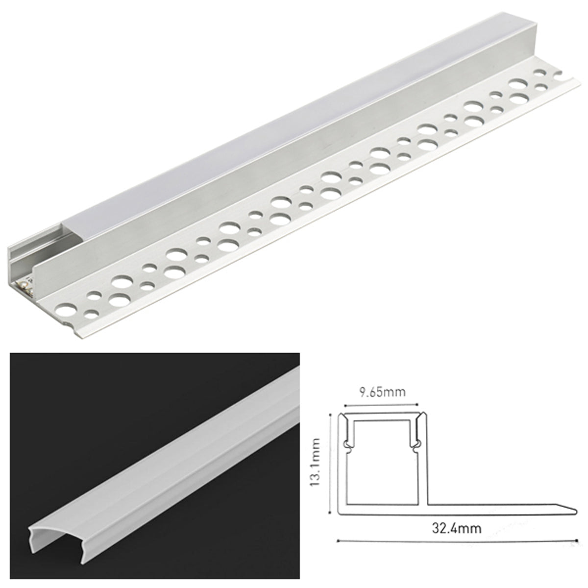 JEDG LED PROF SET 2500x32.4 ALU/OPL by LEYTON LIGHTING
