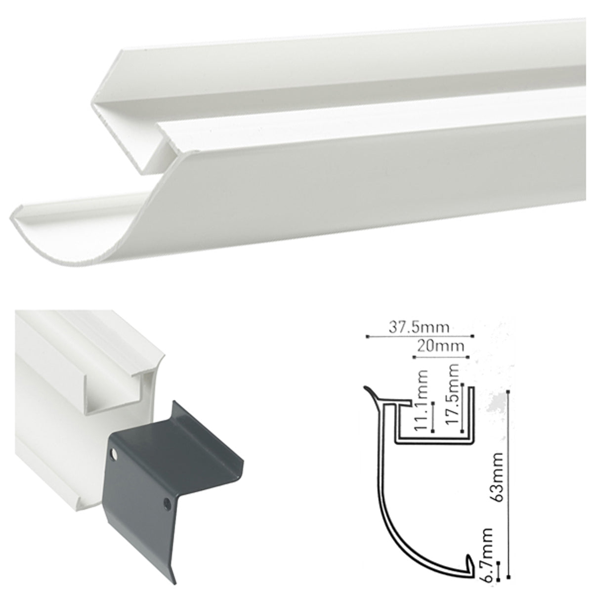 JX LED WALL PROF SET 2500x38x62 WHI by LEYTON LIGHTING