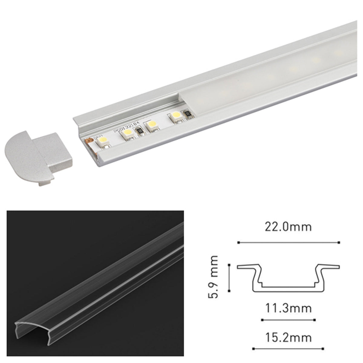 UR LED PROF SET 2000x22x5.9 ALU/CLR by LEYTON LIGHTING