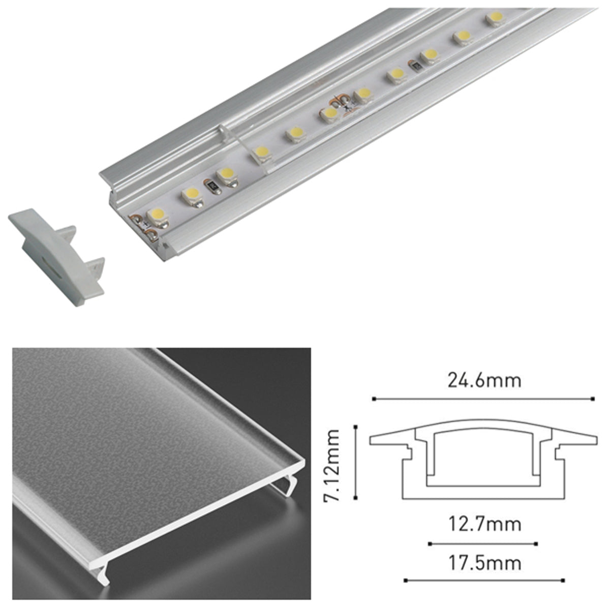 TR LED PROF SET 2000x24.6 ALU/FRS