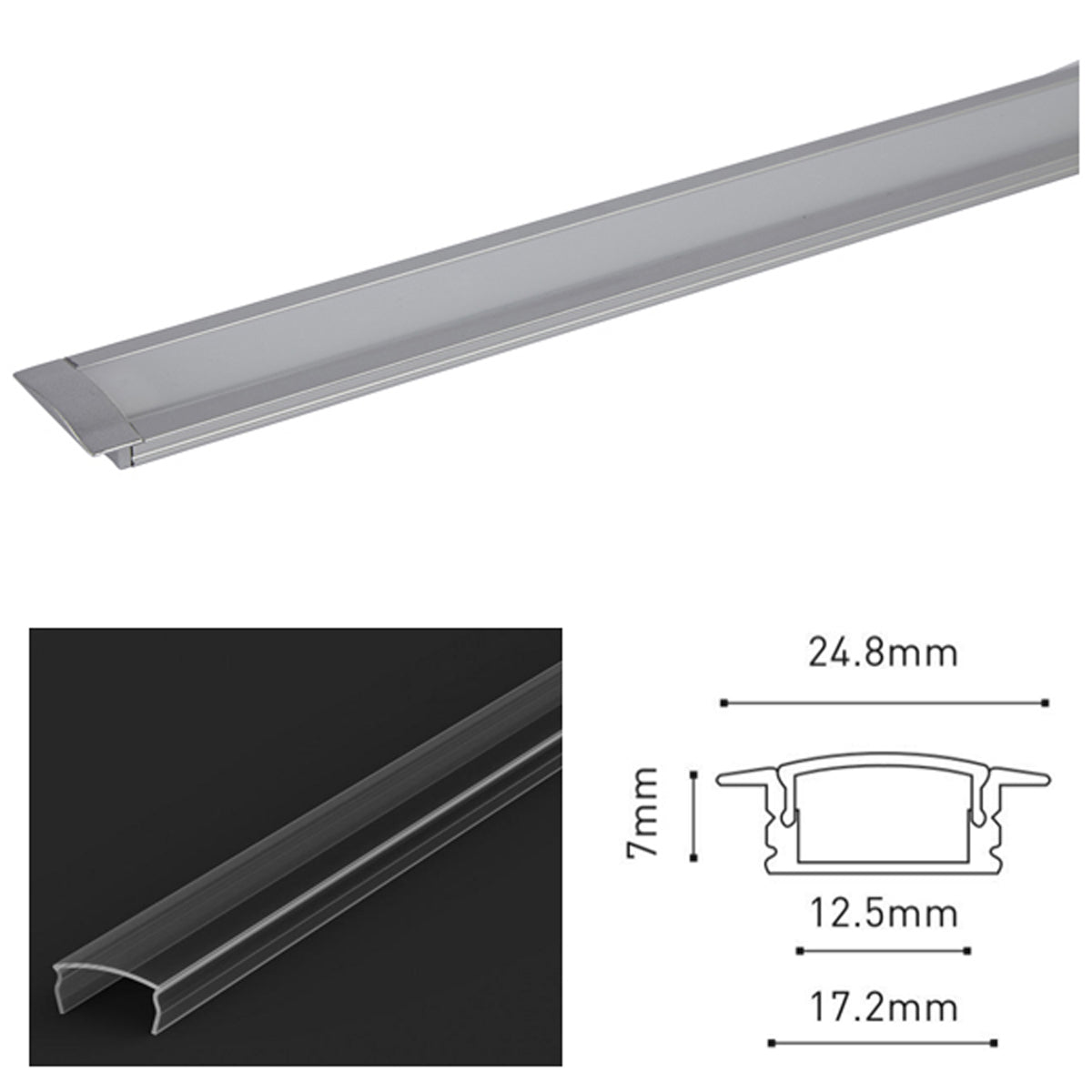 JR LED PROF SET 2500x24.8x7 ALU/CLR by LEYTON LIGHTING