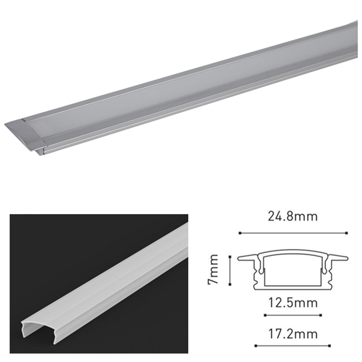 JR LED PROF SET 2500x24.8x7 ALU/OPL by LEYTON LIGHTING