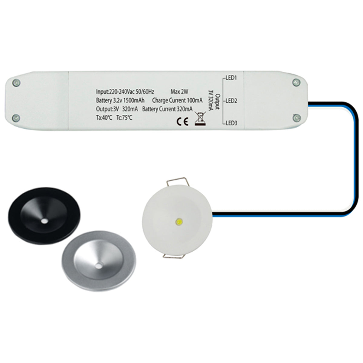 LED 3H EM DOWNLIGHT NMAIN 2W CW