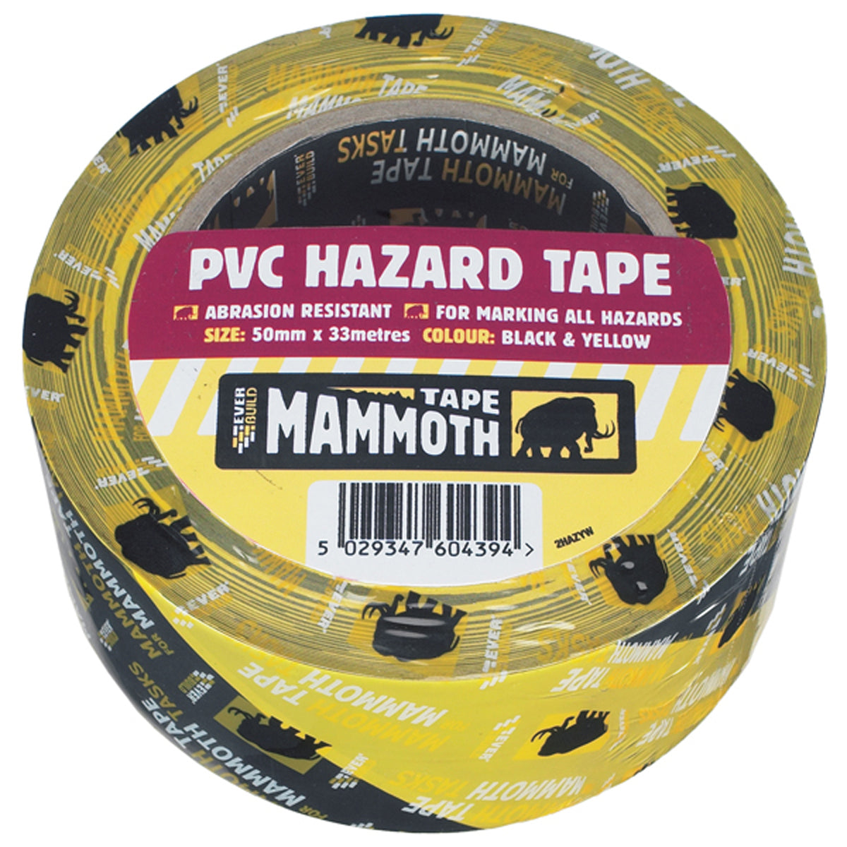 TAPE HAZARD 50x33m BLACK/YELLOW