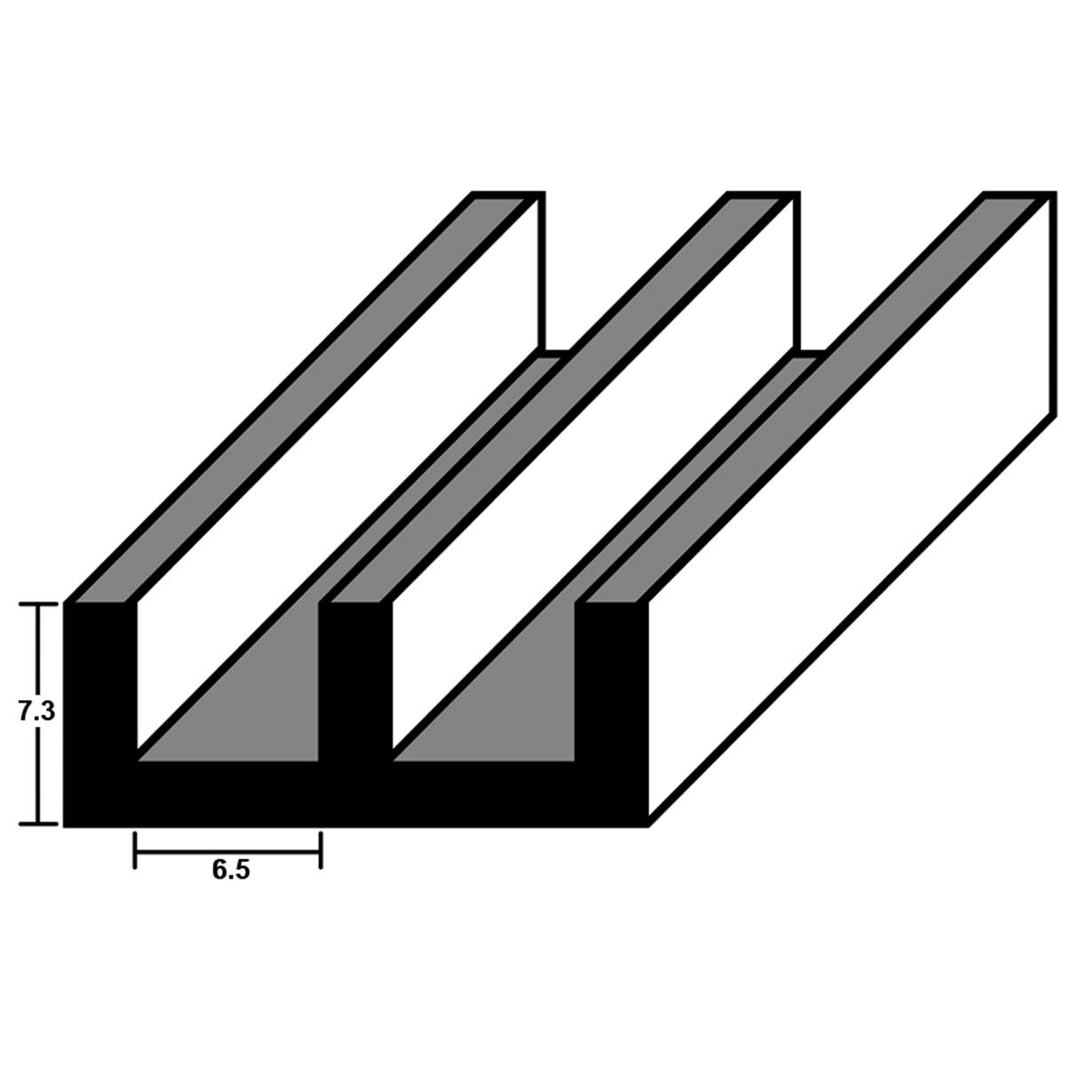 PVC DBLCH BOT 6x1830 BLKx16