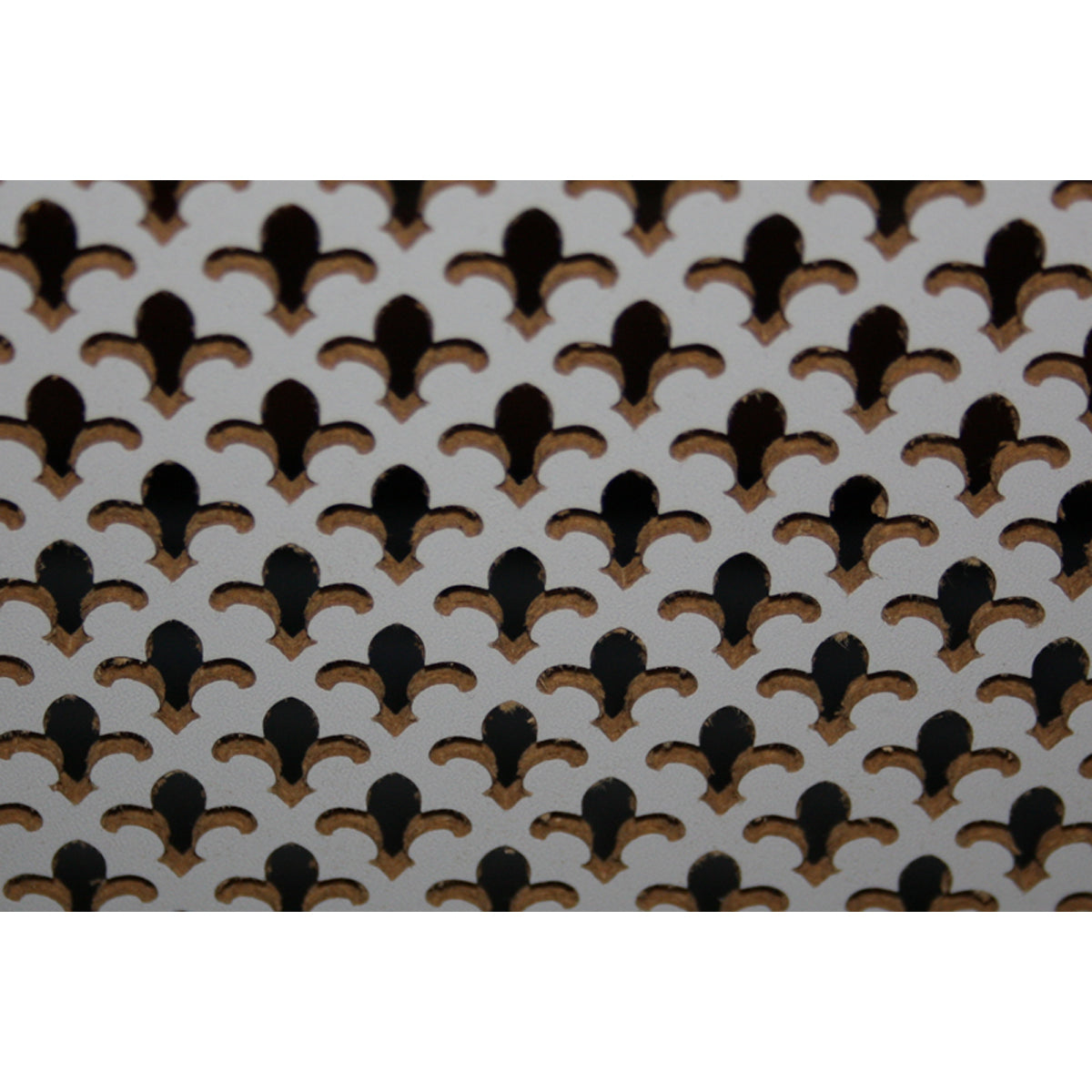 RAD COV MDF 1800x600 WHITE LINCOLN SMALL FLEUR-DE-LYS by R DUNN & SONS LTD