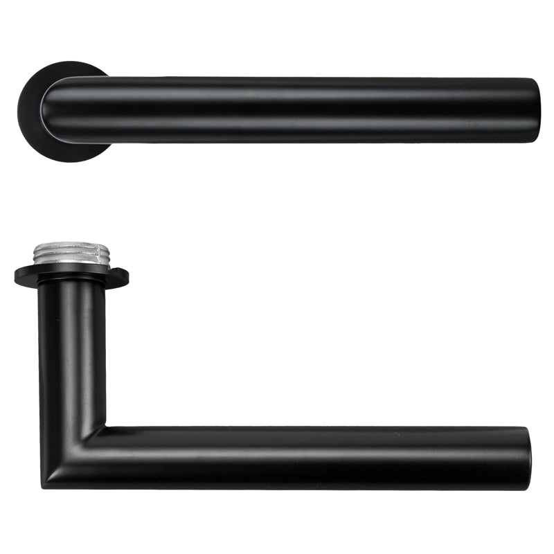 ROSSO TECNICA MINI LUGANO LEVER HANDLE 135x63x32 PVDBLK by ZOO HARDWARE LTD