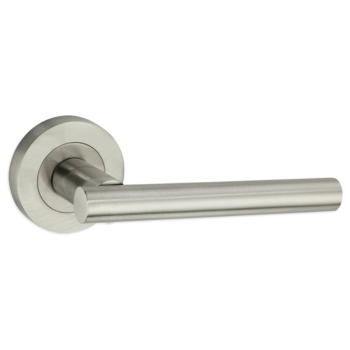 JURA LEVER DOOR HANDLE 52x52x110 SNP by Spira Brass