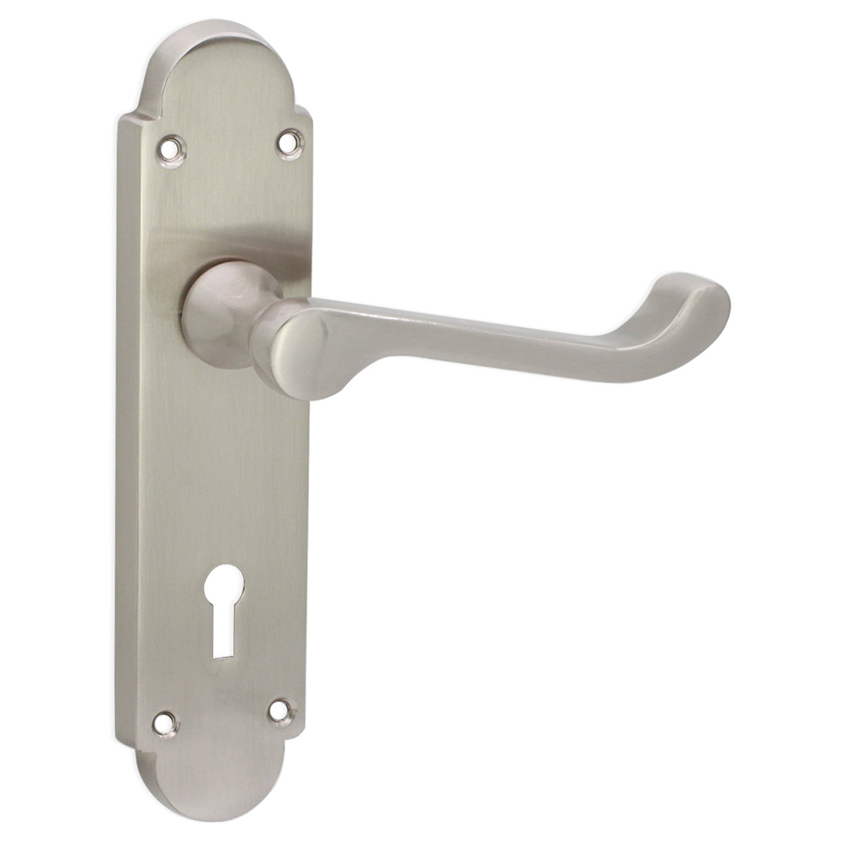 OAKLEY LEVER ON BACKPLATE LOCK 165x55x100 SNP by Spira Brass