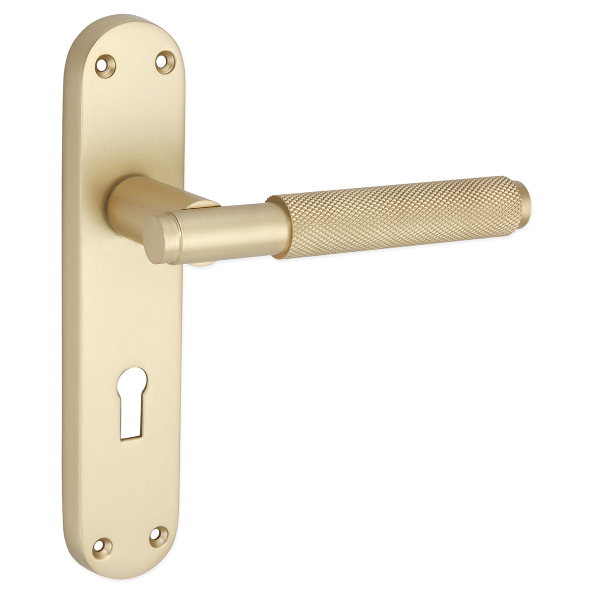CONNAUGHT KNURLED LEVER ON BACKPLATE LOCK 185x52x115 SBR by Spira Brass