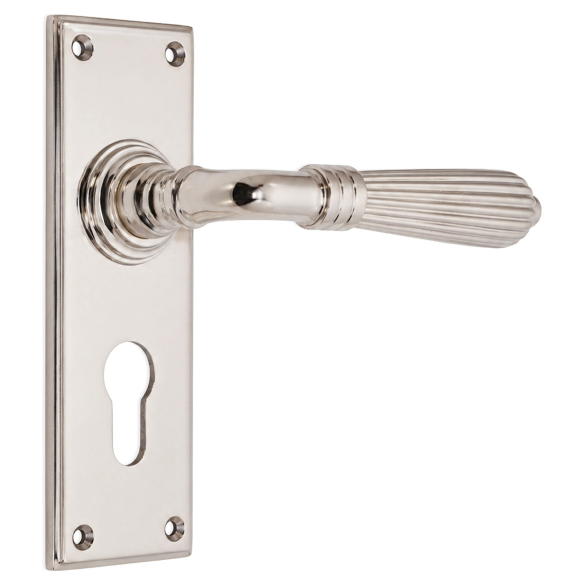REGENCY LEVER ON BACKPLATE EURO 65x150x120 PNP by Spira Brass