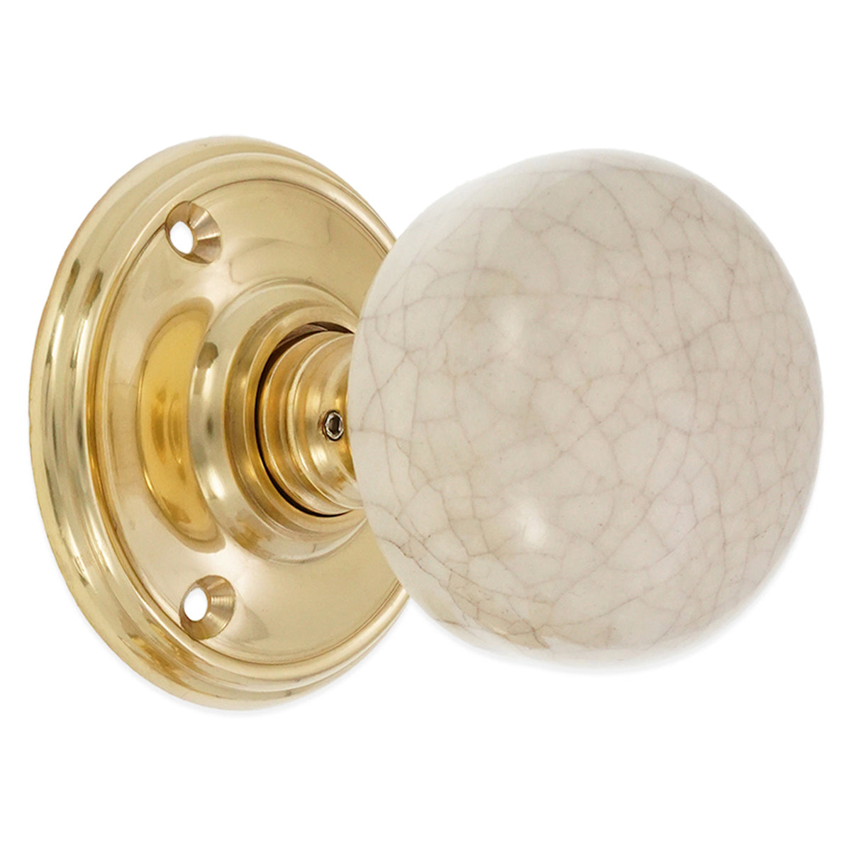 CRACKLED PORCELAIN MORTICE DOOR KNOB 70x80x60 PBR by Spira Brass