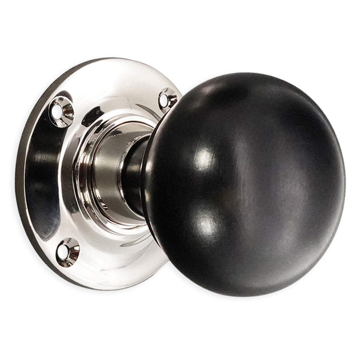 EBONY BUN RIM/MORTICE DOOR KNOB 60x75x60 PNP by Spira Brass