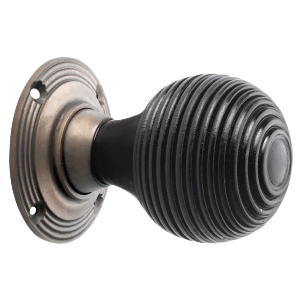 EBONISED BEEHIVE RIM/MORTICE DOOR KNOB 65x85x55 MAN by Spira Brass