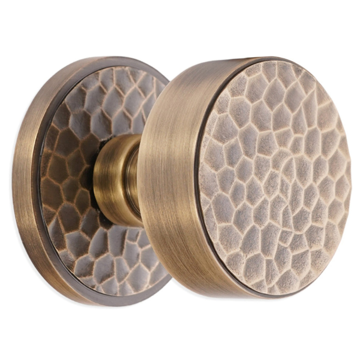 HAMMERED KNURLMOND MORTICE DOOR KNOB 57x60x60 ABR by Spira Brass