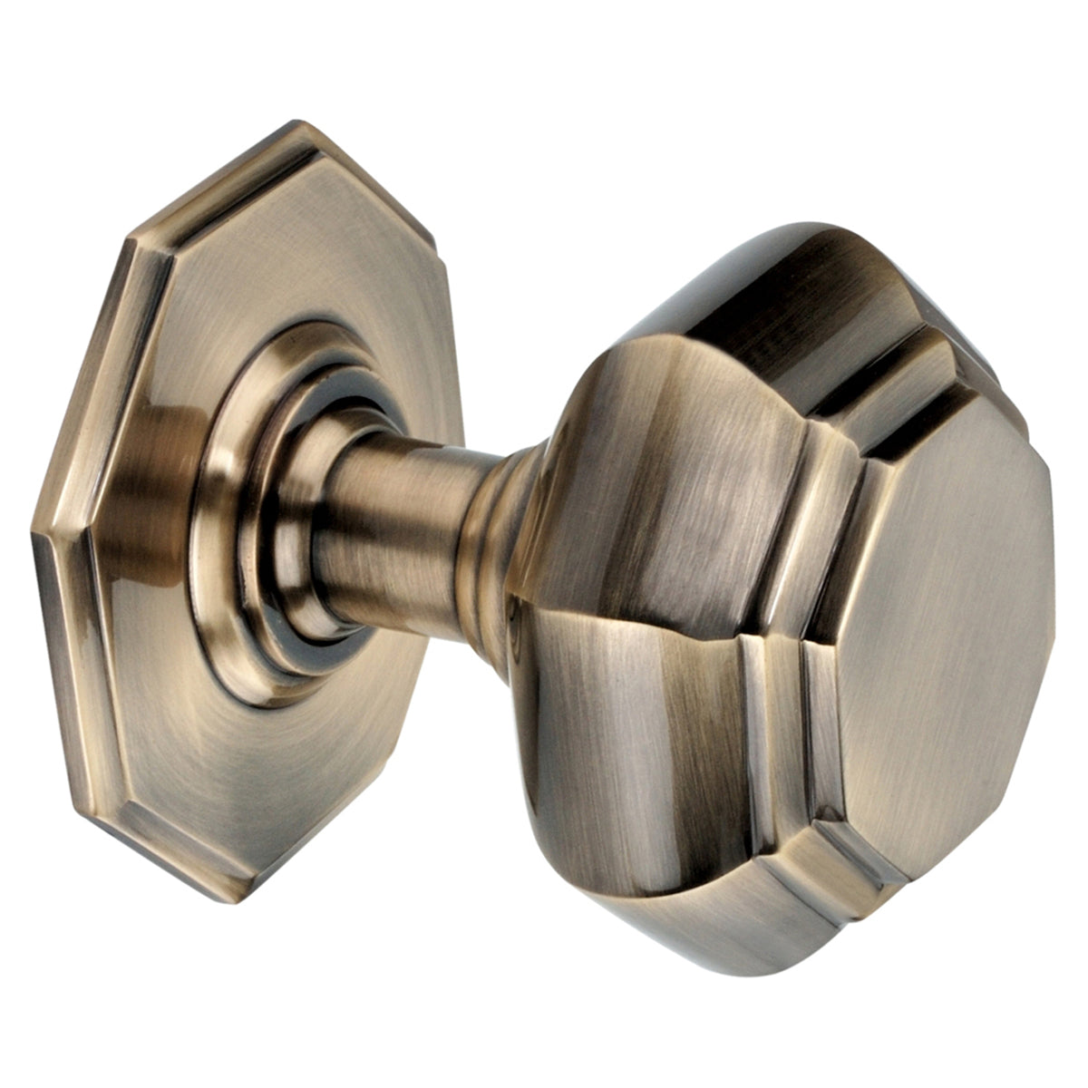 OCTAGONAL CENTRE DOOR KNOB 82x90x80 ABR by Spira Brass