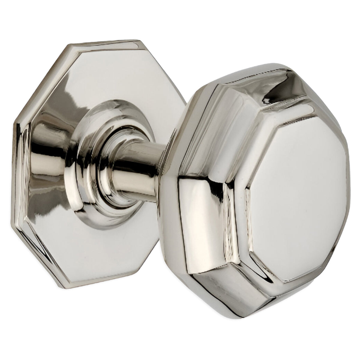 OCTAGONAL CENTRE DOOR KNOB 82x90x80 PNP by Spira Brass