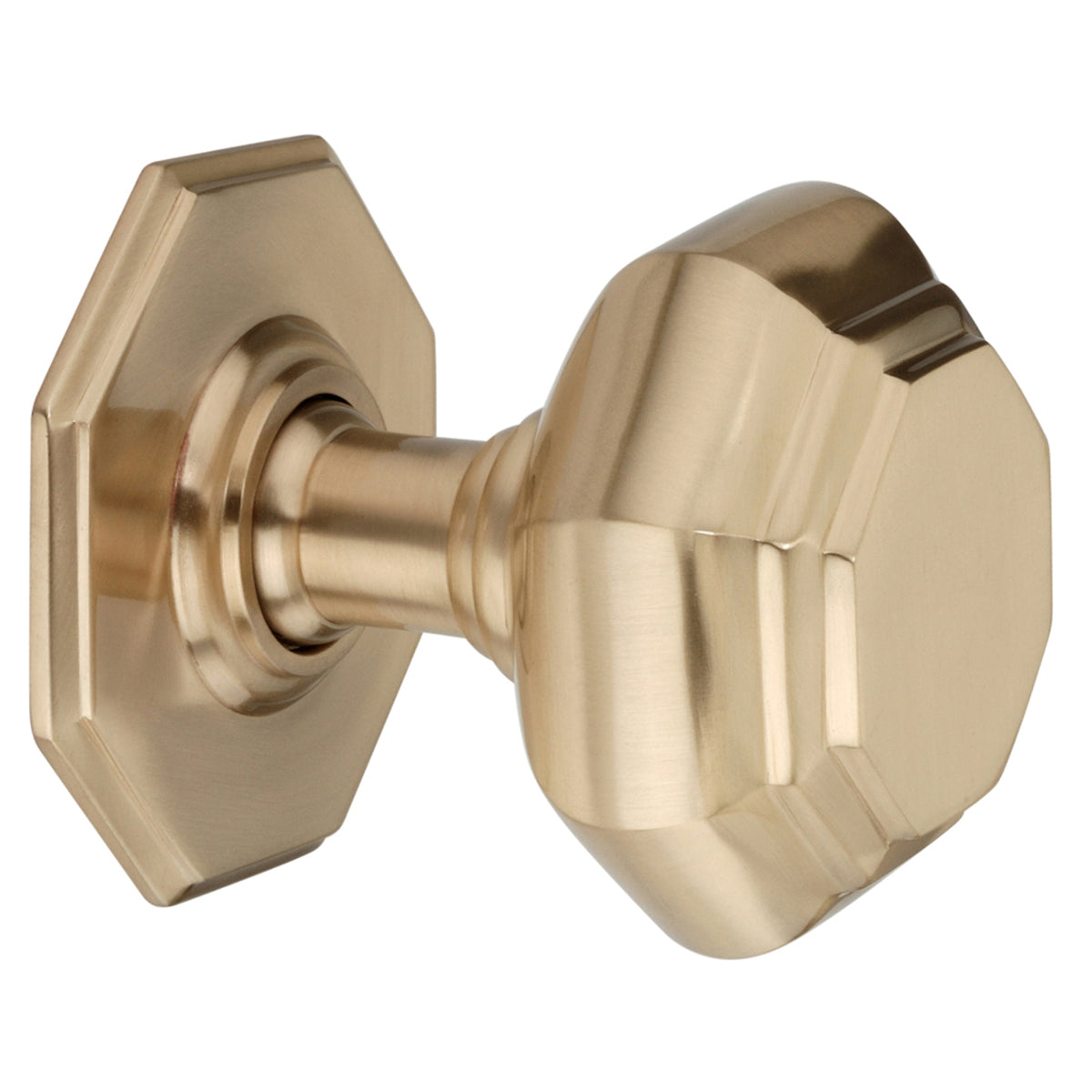 OCTAGONAL CENTRE DOOR KNOB 82x90x80 SBR by Spira Brass