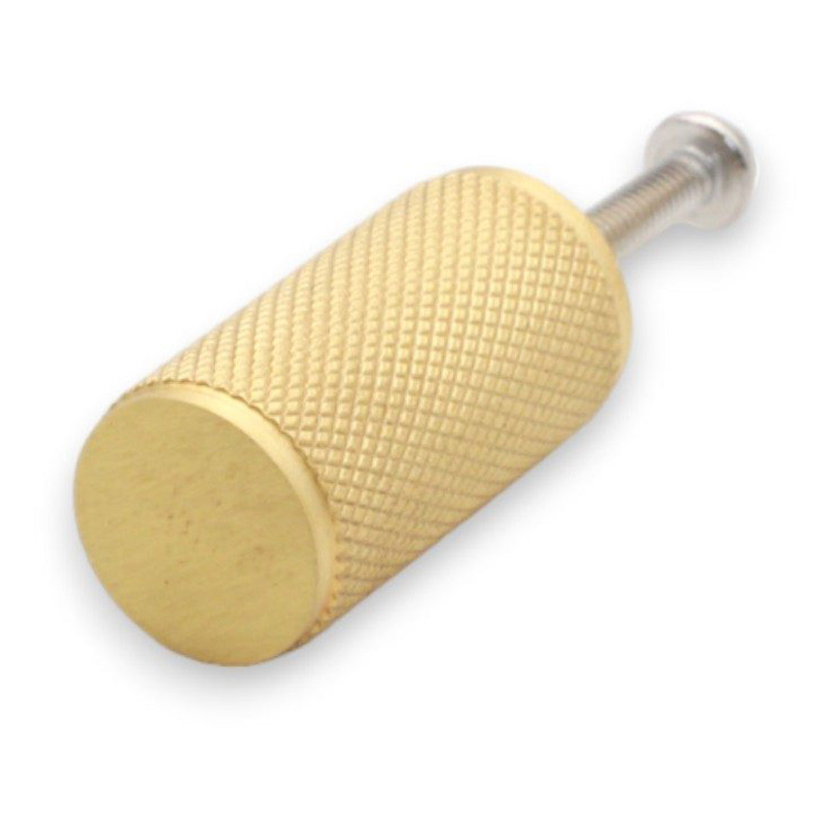 KNURLED CYLINDER CUPBOARD PULL 17x35x17 SBR by Spira Brass