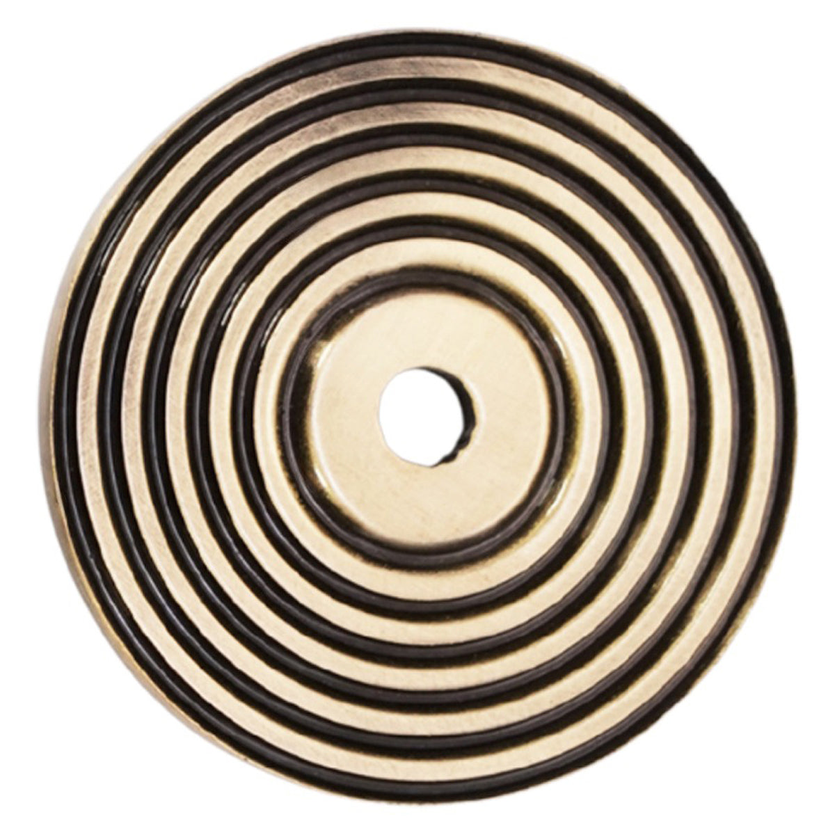 REEDED ROUND BACKPLATE FOR CUPBOARD KNOBS 0.2x3.5x3.5 ABR by Spira Brass